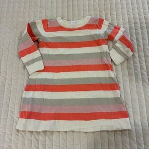 Gap Striped Kids Sweater Dress - Coral, Gray, Cream 2 years